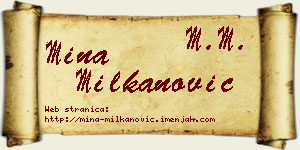 Mina Milkanović vizit kartica
